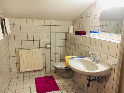 Vonios kambarys apgyvendinimo įstaigoje Haus Erler