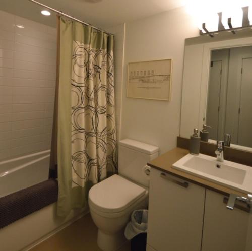 a bathroom with a toilet and a sink at Sundial Suite in Victoria