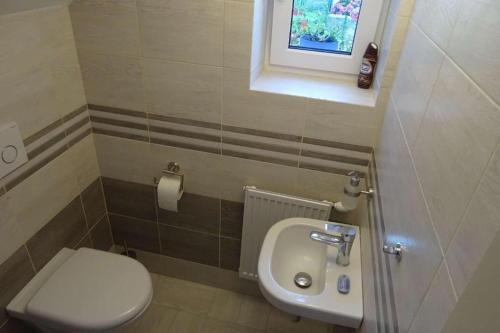 Koupelna v ubytování Apartmán Borůvka