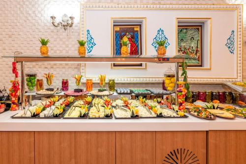 a buffet with many different types of food on display at The Byzantium Suites Hotel & Spa in Istanbul