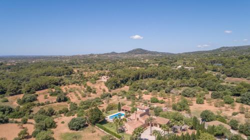 an aerial view of a house on a hill with trees at Felanitx - 3029-85 Mallorca in Felanitx