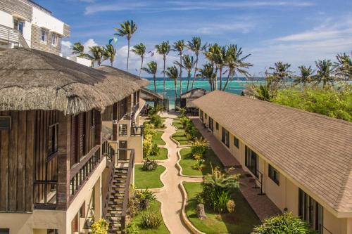 an aerial view of the resort with the ocean in the background at Levantin Boracay in Boracay