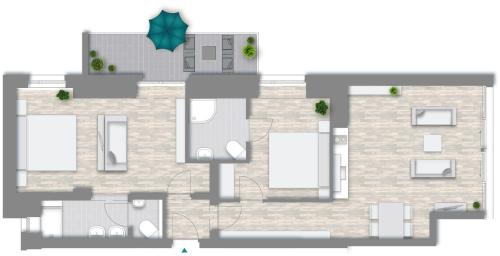 a floor plan of a building at Boutiquehotel Wörthersee - Serviced Apartments in Velden am Wörthersee