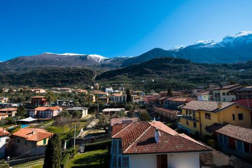 a view of a town with mountains in the background at Breathtaking view. in Malcesine
