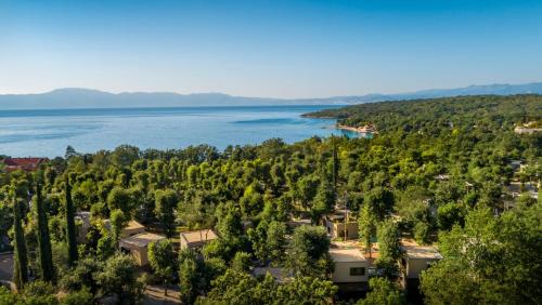 Arisch uitzicht op een stad en een meer bij Aminess Gaia Green Villas in Njivice