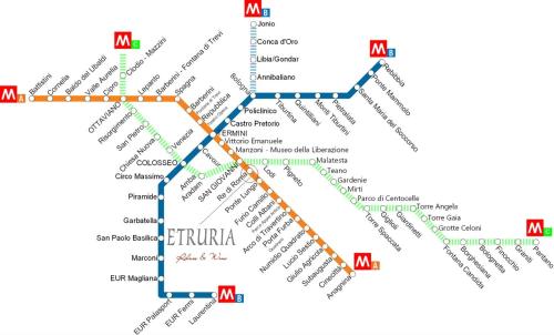 a map of the subway line in dublin at Etruria Relais and Wine in Rome