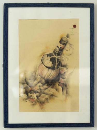 a painting of a man riding a horse at Etruria Relais and Wine in Rome