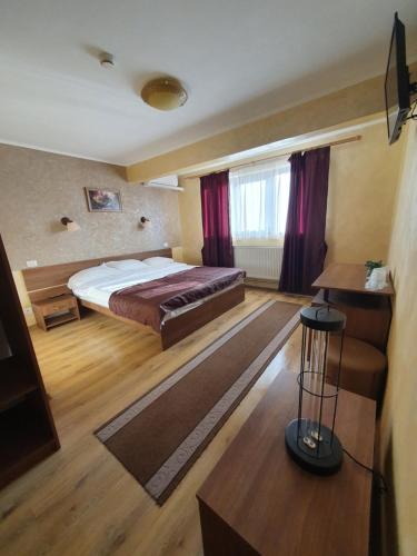 1 dormitorio con 1 cama grande en una habitación en EFM Motel en Brezoi