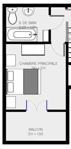 a floor plan of a bathroom with a tub at Portiragnes Plage PSD04 in Portiragnes