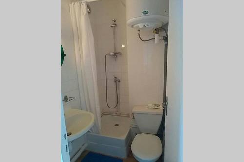 une salle de bain avec une douche, des toilettes et un lavabo dans l'établissement Studio Bord de Mer, à Saint-Jean-de-Monts