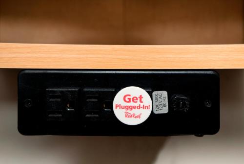 a black object with a sticker on it at Red Roof Inn Harrisburg - Hershey in Harrisburg