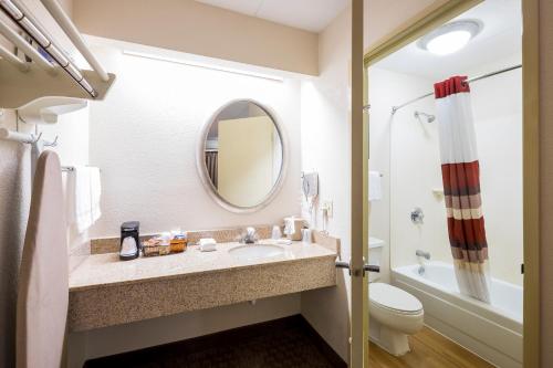 A bathroom at Red Roof Inn Parsippany