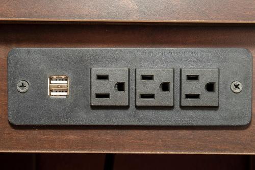 a switch on a wooden table with the word exit at Red Roof Inn Gadsden in Gadsden