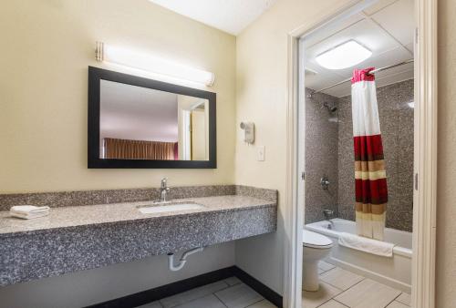 Kylpyhuone majoituspaikassa Red Roof Inn Cincinnati Airport–Florence/ Erlanger