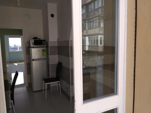 a view of a kitchen from a window at Lux in Padova