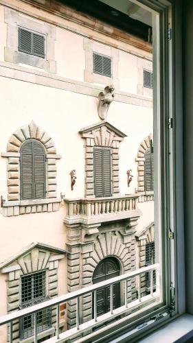 a view of a building from a window at Palazzo 42 - Boutique Hotel & Suites in Pistoia