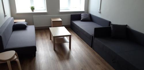 Ein Sitzbereich in der Unterkunft Žvejo krantas Palūšė
