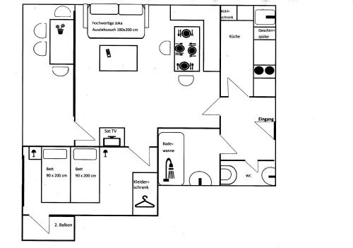 a floor plan of a house at KARL Haus KMB Seeappartement am Ossiacher See mit direktem Seezugang, Hallenbad in Bodensdorf