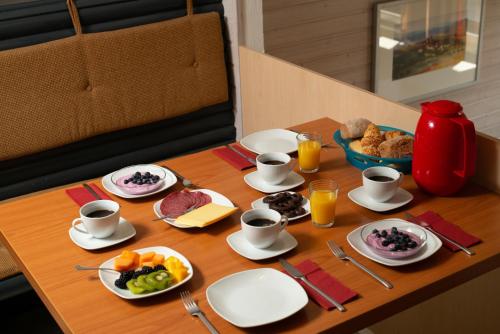 Možnosti snídaně pro hosty v ubytování Seepark Kirchheim Haus Mathilde