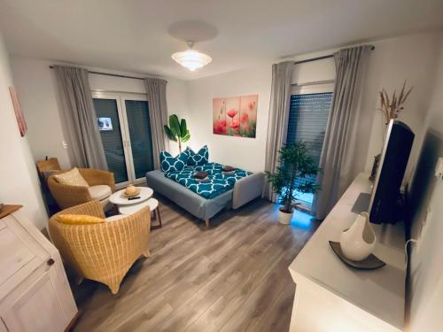 Ruang duduk di Ferienwohnung Micha's Stadtblick