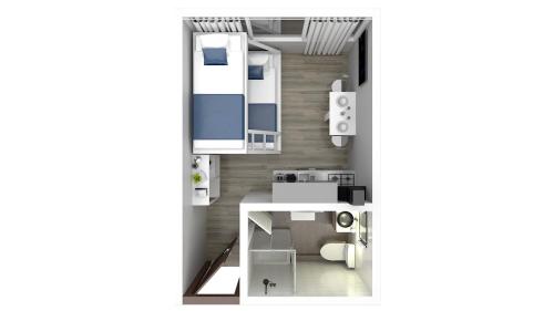 a rendering of a floor plan of a apartment at Little Bali - COSY-VUE MER - PLAGE - HOST PROVENCE in La Seyne-sur-Mer