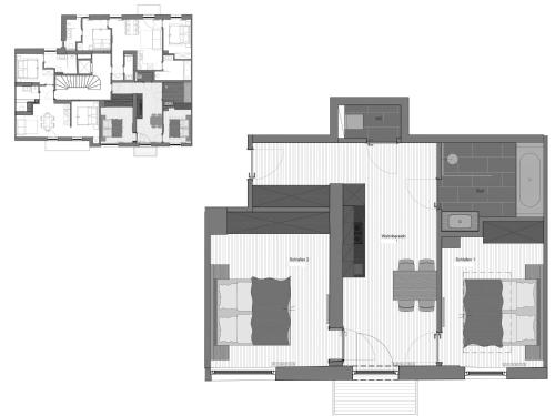 a house with a catfloor plan at LakeSide Apartments Seefeld in Seefeld in Tirol