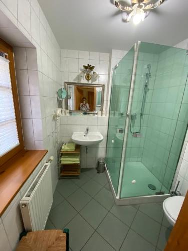 Koupelna v ubytování Ferienhof am Trift