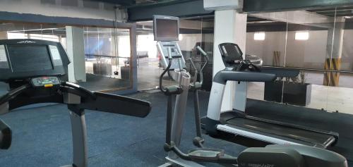 Fitness centrum a/nebo fitness zařízení v ubytování Hotel San Carlos