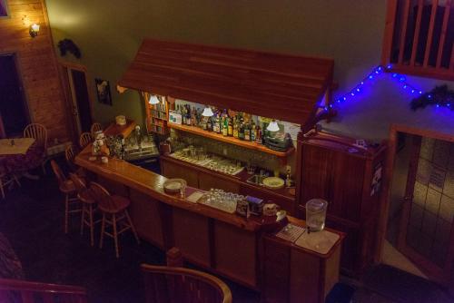 an overhead view of a bar in a restaurant at Glenogle Mountain Lodge and Spa in Golden