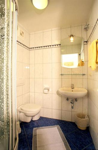 a bathroom with a toilet and a sink at Hotel Reichmann in Sankt Kanzian