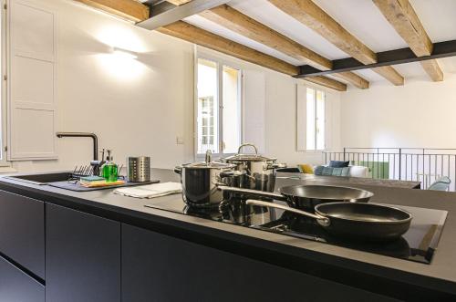 Kuchyň nebo kuchyňský kout v ubytování Casa Bocchi, Luxury apartment in Historical Palace