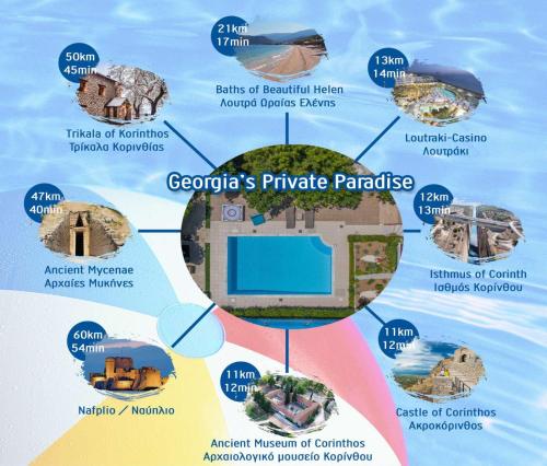 a map of genoas privateparks at Thiseos Georgia's Private Paradise in Lékhaion