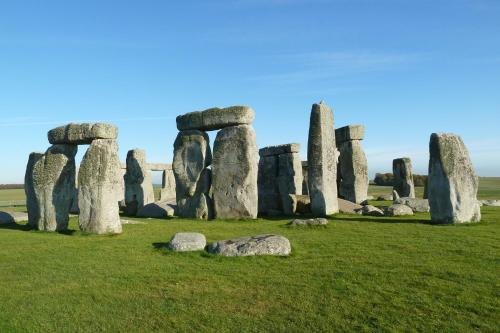 a group of stonehengeoliths in a field with rocks at The Old Rectory Chicklade in Chicklade
