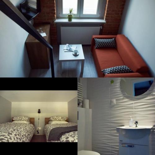 Una cama o camas en una habitación de Loft Wroclaw