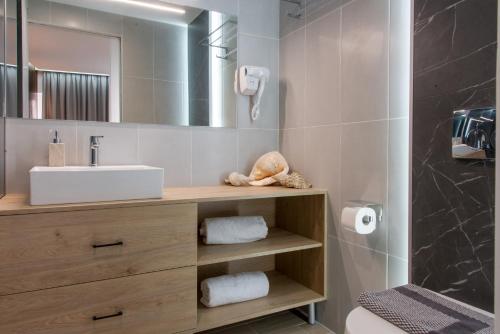 Koios Apartments tesisinde bir banyo