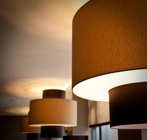 a lamp on a lamp post in a dimly lit room at Jurys Inn Dublin Christchurch in Dublin