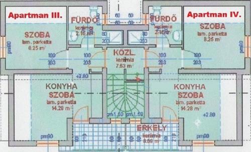 a floor plan of a building with prices at Laci Apartman in Zalakaros