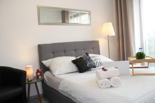 Postel nebo postele na pokoji v ubytování Apartmán 2kk Beroun