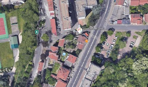 an overhead view of a city with houses and roads at Stop Chez M Select Street # Qualité # Confort # Simplicité in Saint-Fons