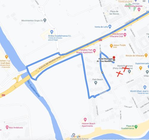 a map of the city of philadelphia with flights at Family hotel Al- Ana Marbella in Estepona