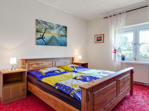 Ένα ή περισσότερα κρεβάτια σε δωμάτιο στο Wohnung in Teßmannsdorf mit Garten