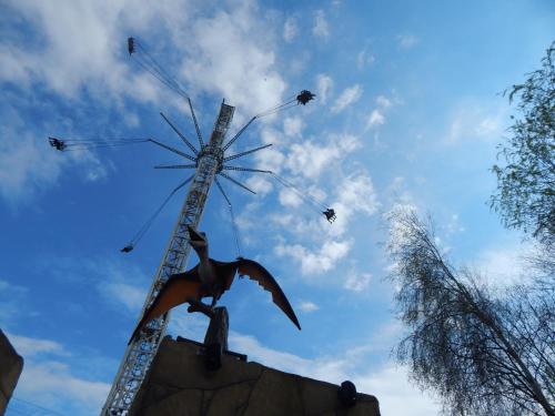 a ferris wheel with kites flying in the sky at Flamingo Land - Cedar Wood CW49 in Kirby Misperton
