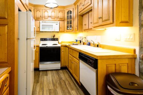 Alpen Way Chalet Mountain Lodgeにあるキッチンまたは簡易キッチン
