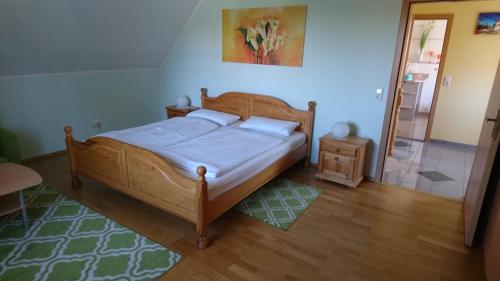 En eller flere senge i et værelse på Ferienwohnung Gerlinde