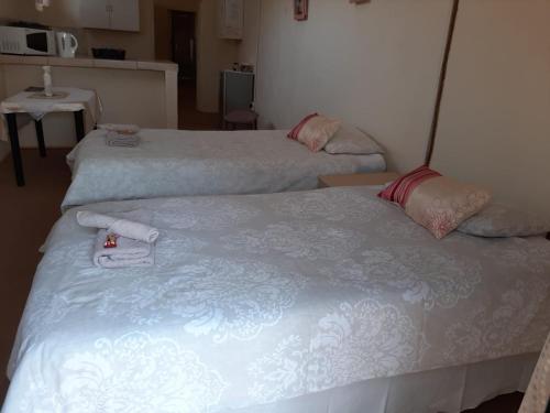 two beds sitting next to each other in a room at Aloes Bush Stay in Hoedspruit