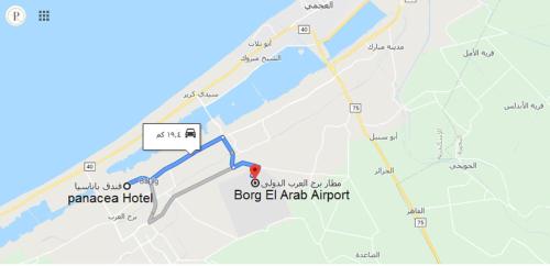 a map of the hike to the epic el rift airport at Panacea Suites Hotel in Borg El Arab
