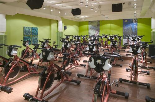 a bunch of bikes parked in a gym at Crowne Plaza Helsinki - Hesperia by IHG in Helsinki