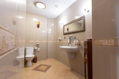 Koupelna v ubytování Hotel Trylogia
