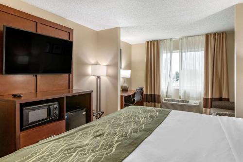 Кровать или кровати в номере Comfort Inn & Suites Dimondale - Lansing