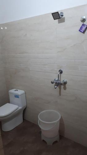 a bathroom with a toilet and a sink at Hotel Victoria in Chandīgarh